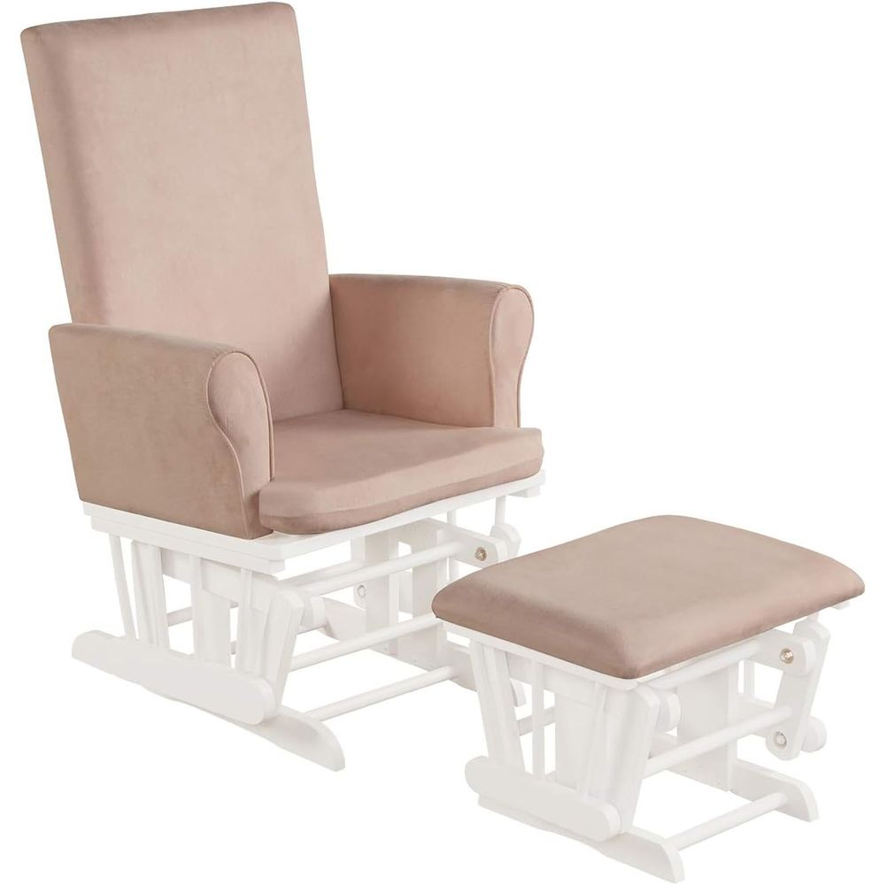 Baby Nursery Ottoman - Baby Glider en Ottomaanse kussenset, houten