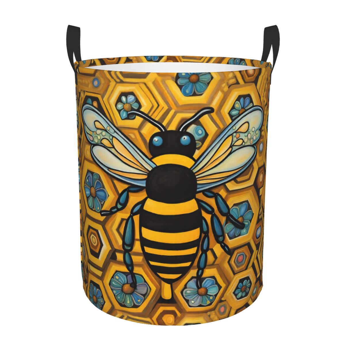 Baby Nursery Laundry Basket - Wasmand met bijen- en honingraatprint Opvouwbare