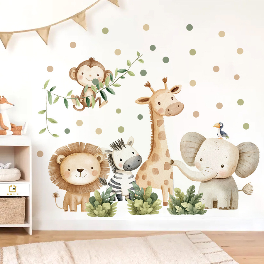 Baby Nursery Set Furniture - Boho bosdieren muurstickers voor kinderkamers jongens
