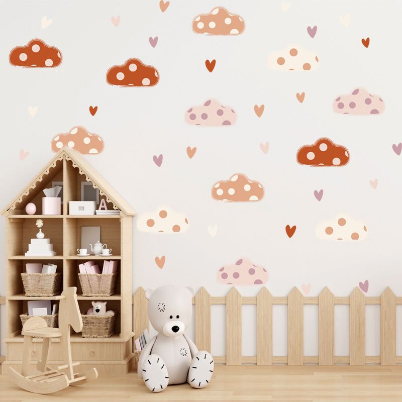 Baby Nursery Murals - Boho stijl wolken hartvorm muurstickers leuke