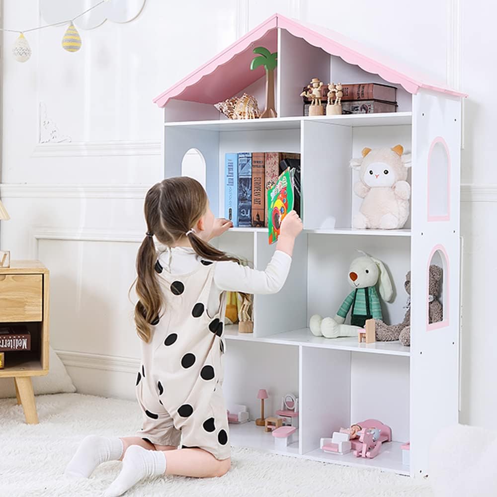 Baby Nursery Bookcase - Kinderboekenplank en speelgoedopbergruimte, boekenplank voor peuters,