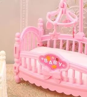Baby Nursery Set Furniture - 1:12 Poppenhuis Miniatuur Mini Babybed Wieg