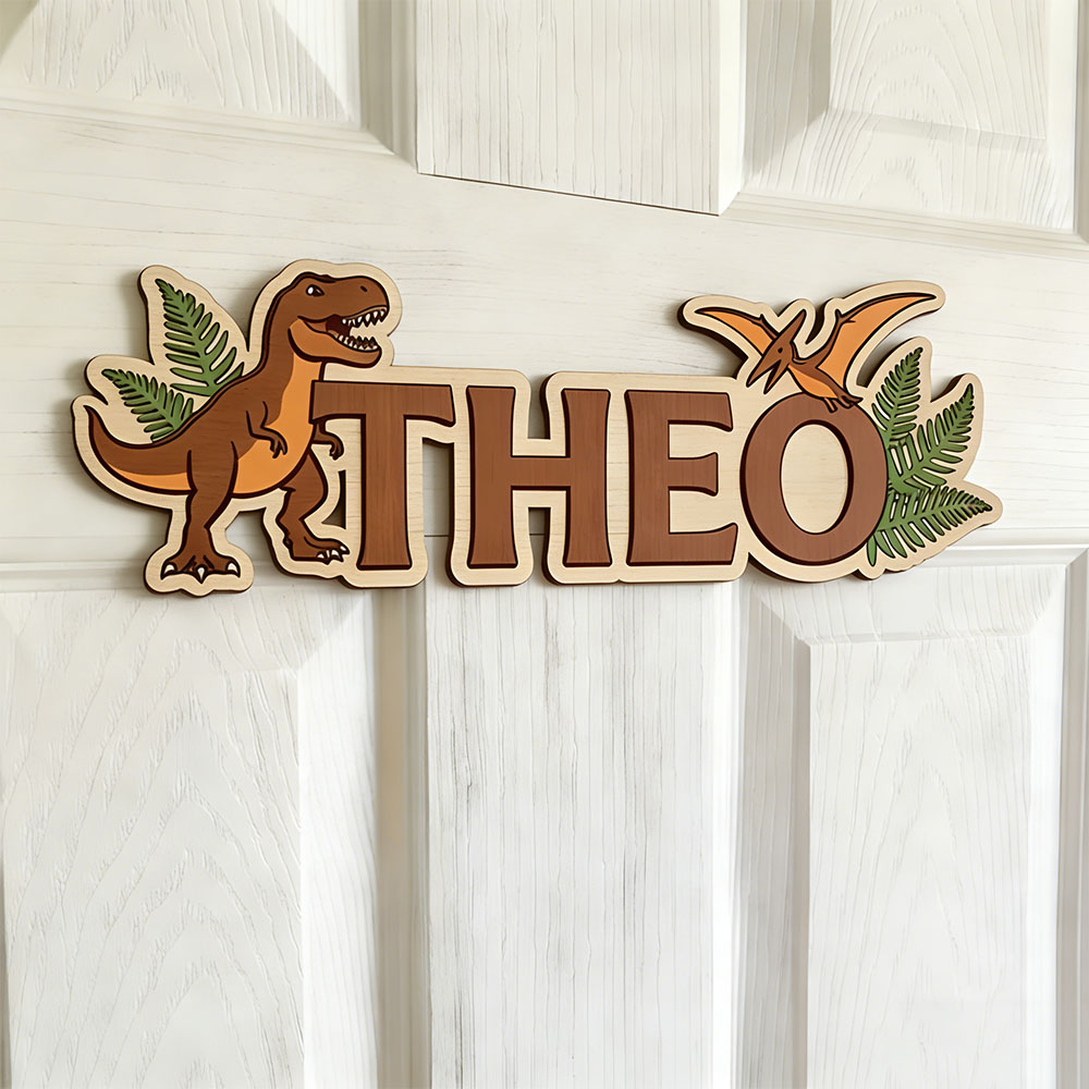 Baby Nursery Decor - Gepersonaliseerd dinosaurusnaambord voor de geliefde baby,