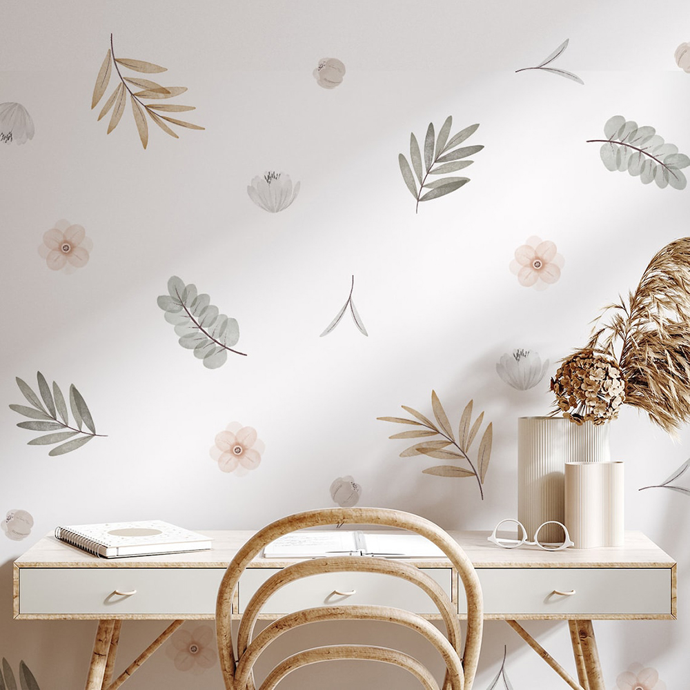 Baby Nursery Murals - Boho Bladeren Botanische DIY Muurstickers Art