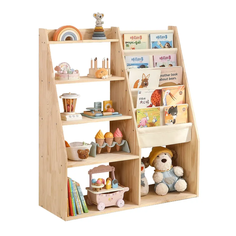 Baby Nursery Unit - 2-in-1 speelgoedopbergrek en boekenplank voor kinderen,