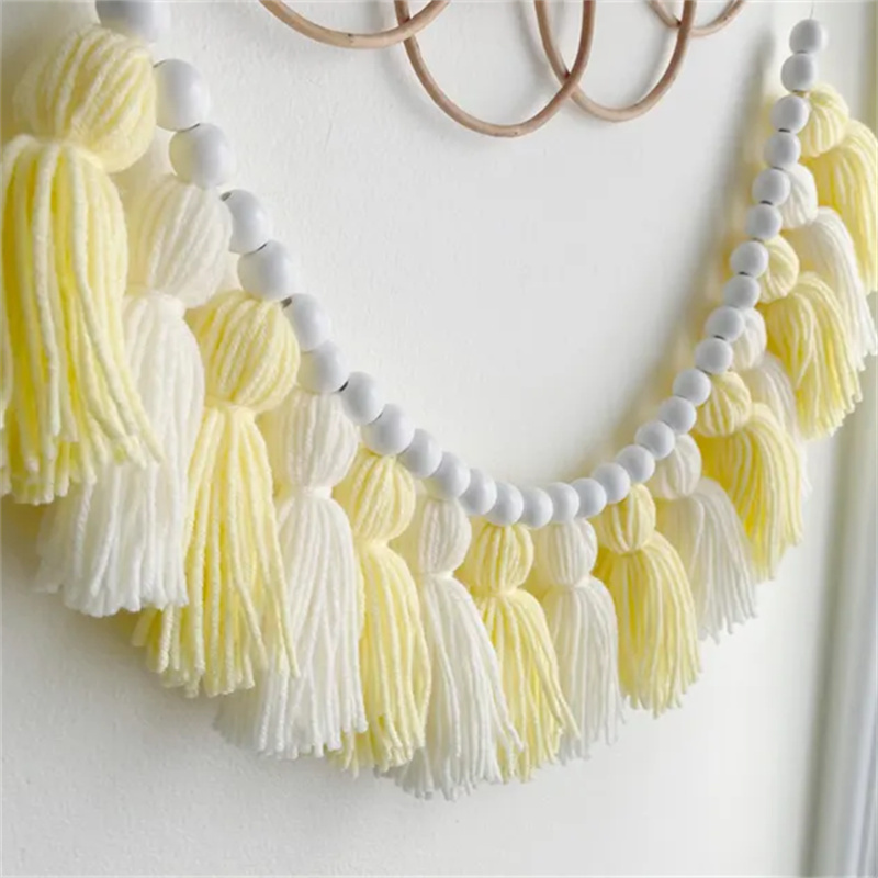 Baby Nursery Yellow Walls - Gele Boho Kwastenkransen Wanddecoratie voor klaslokaal,
