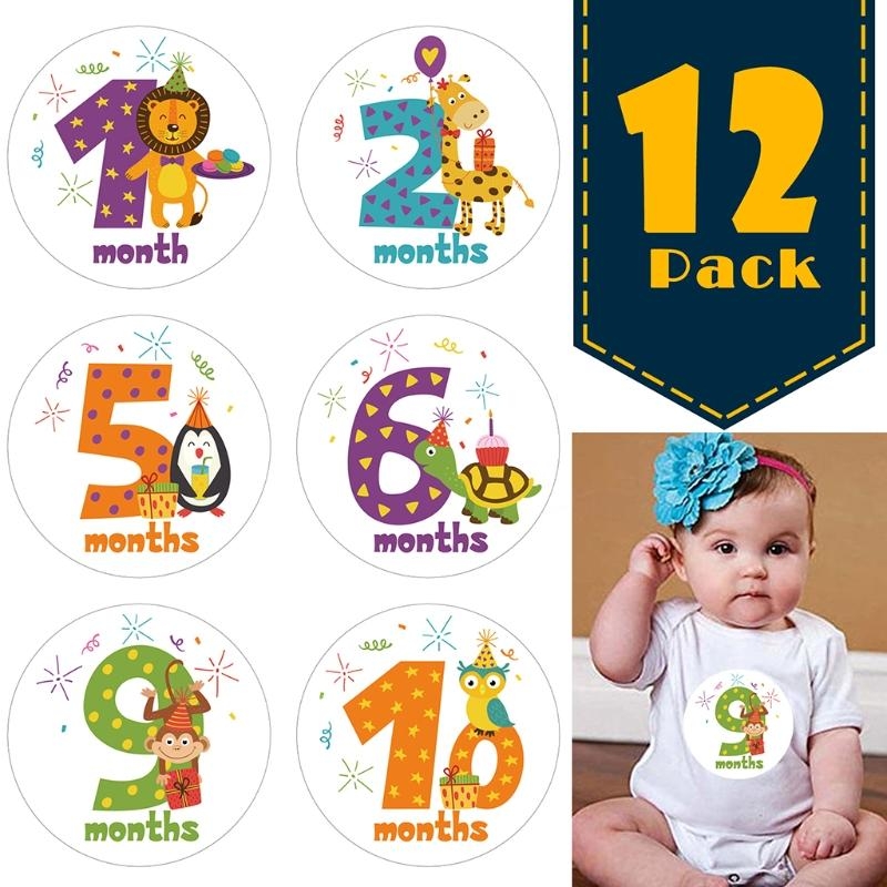 Milestone Card Set - J2HD 12 stks/set Cartoon Dier Baby