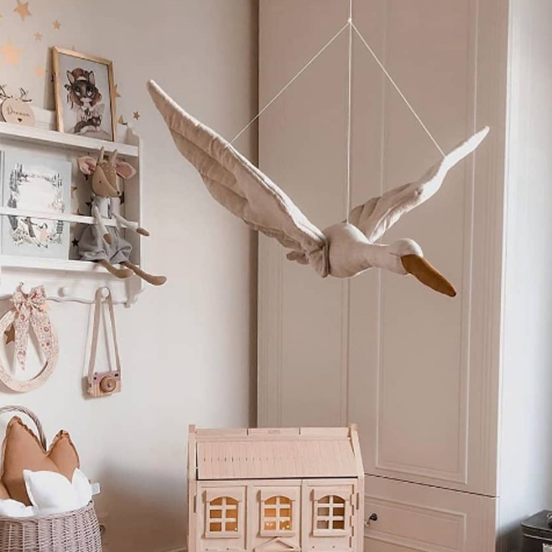 Baby Nursery Girl Room - Nieuwe babykamerdecoratie creatieve wanddecoratie zwaan pluche