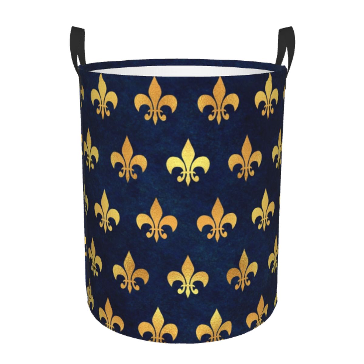 Baby Nursery Laundry Basket - Royal Gold Blue Grunge Fleur De