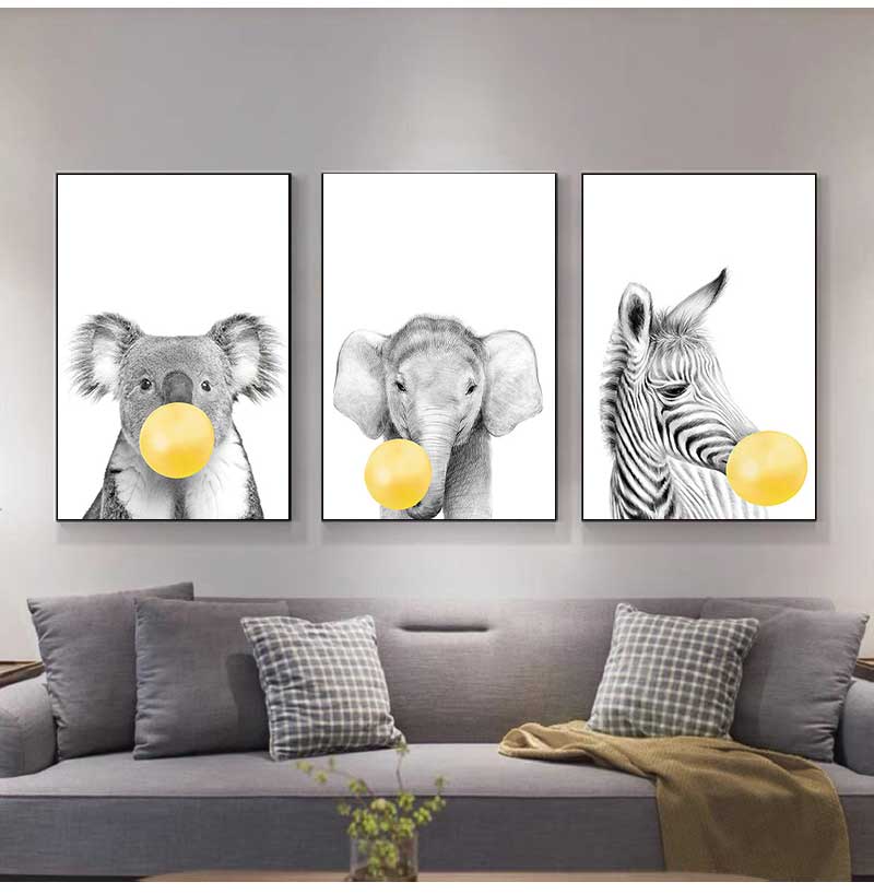 Babykamer gele ballonnen dier  - Baby Nursery Yellow Walls recensie en prijs