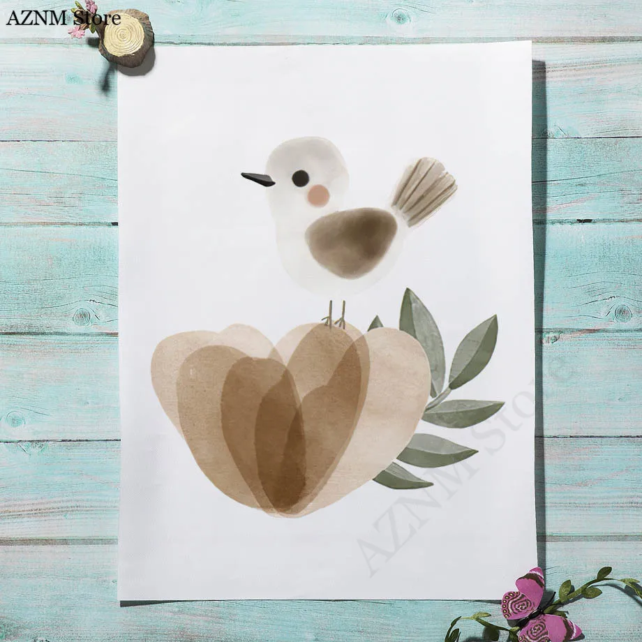 Aquarel Bloem Konijn Vogel App - Baby Nursery Murals recensie en prijs