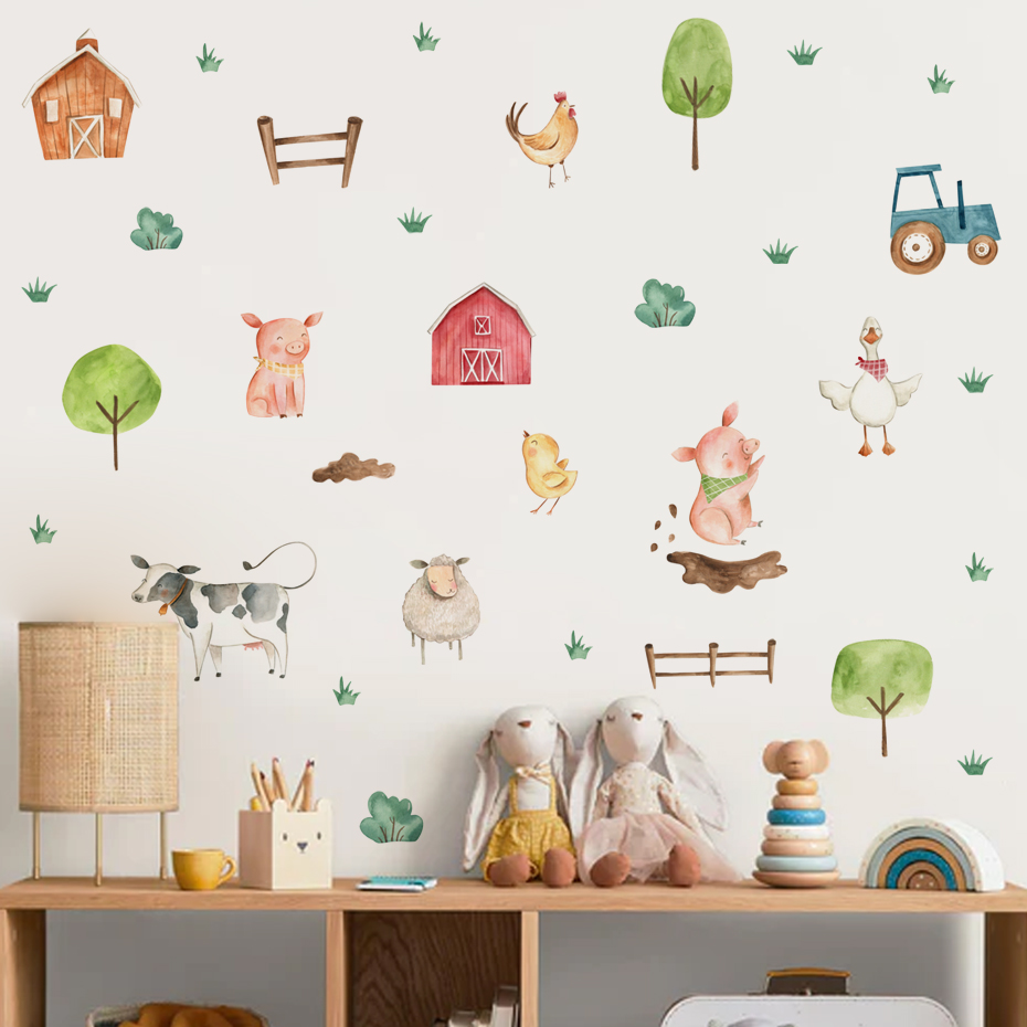 Boho Aquarel Schattige Boerder - Baby Nursery Murals recensie en prijs