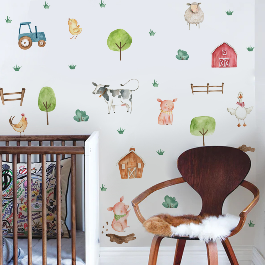 Boho Aquarel Schattige Boerder - Baby Nursery Murals recensie en prijs