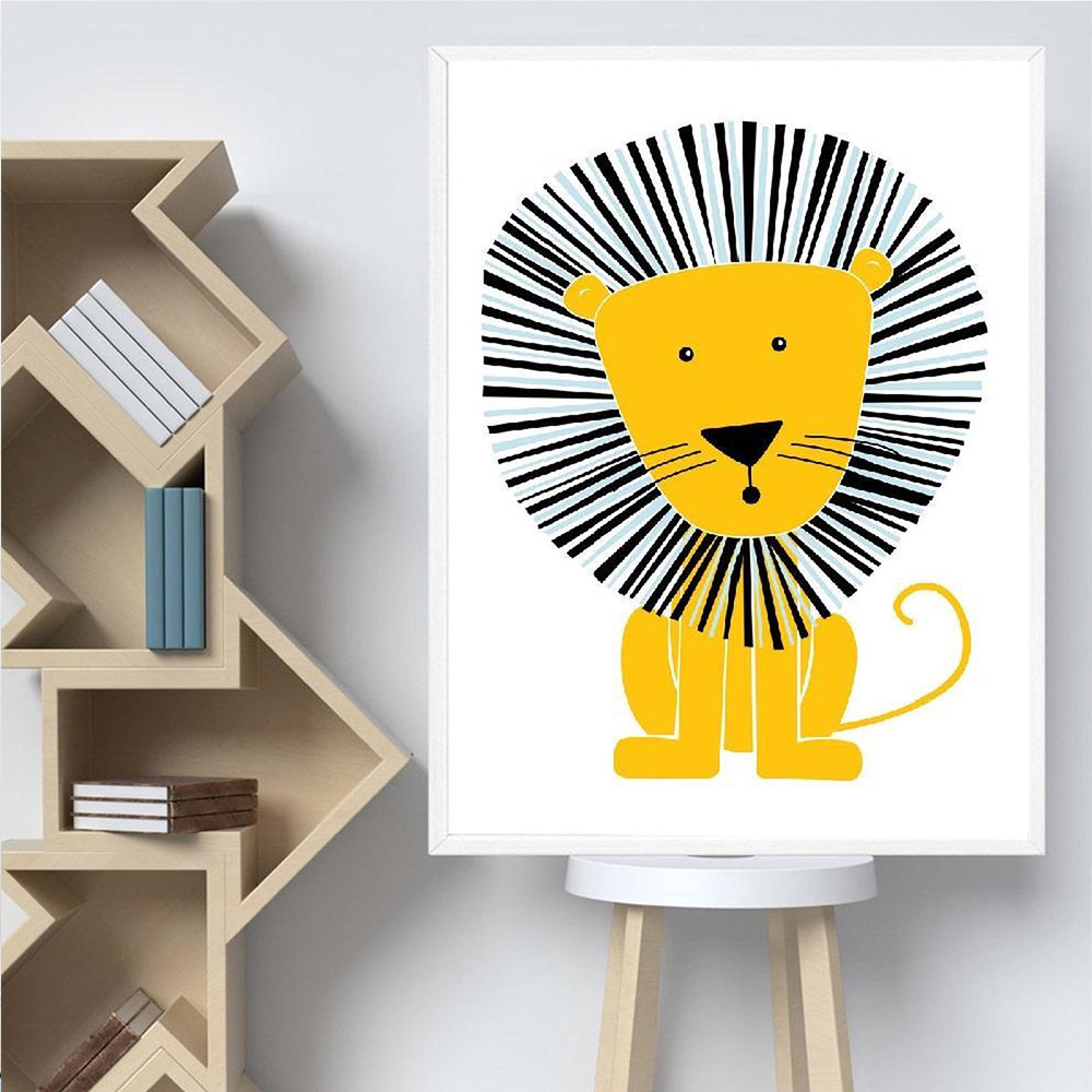 Cartoon Dier Posters Geel Leeu - Baby Nursery Yellow Walls recensie en prijs