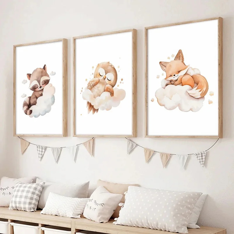Wall Art Leuke Wasbeer Vos Her - Baby Nursery Murals recensie en prijs