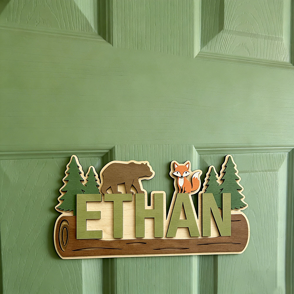 Bosdieren gepersonaliseerd hou - Baby Nursery Decor recensie en prijs