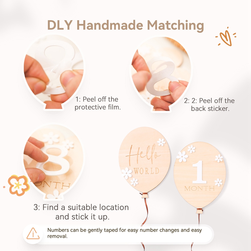 2 stuks baby houten ballon mij - Milestone Card Set recensie en prijs