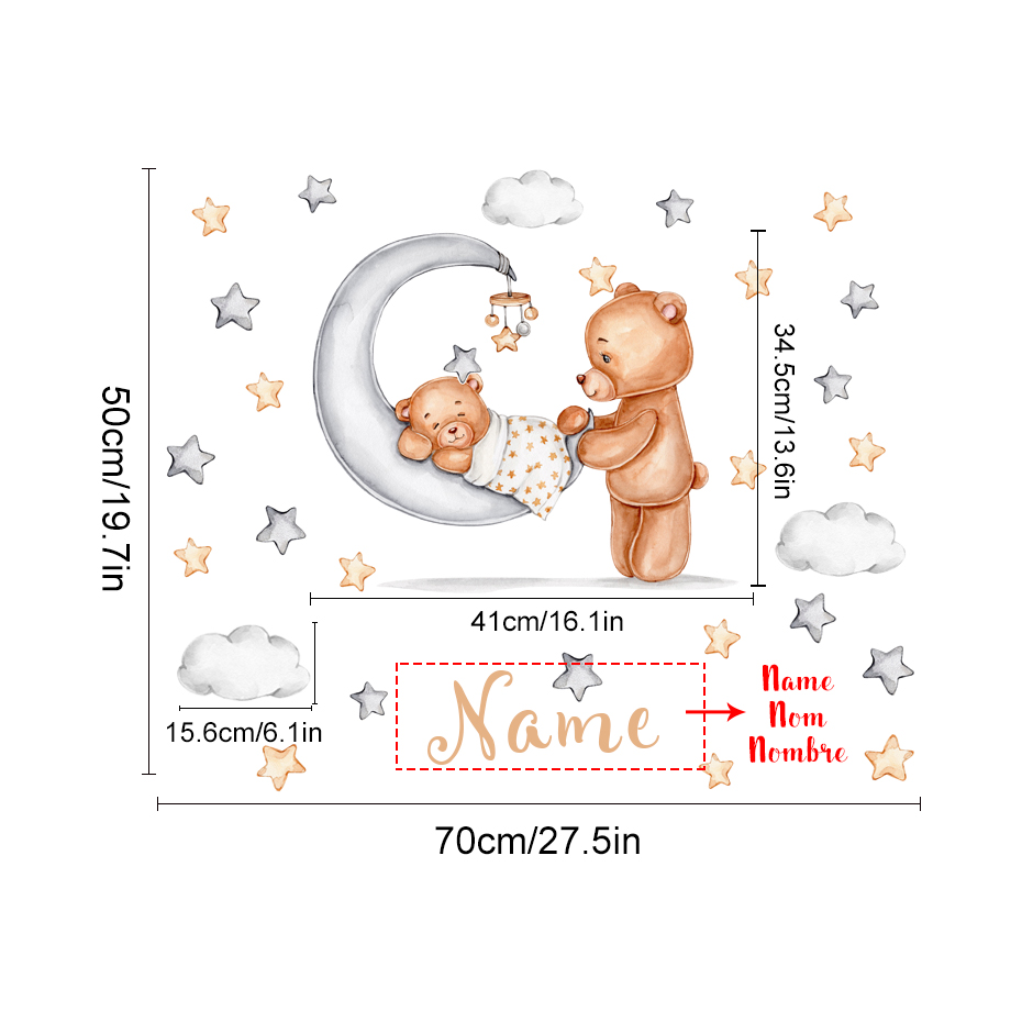Aangepaste naam cartoon beer m - Baby Nursery Set Furniture recensie en prijs