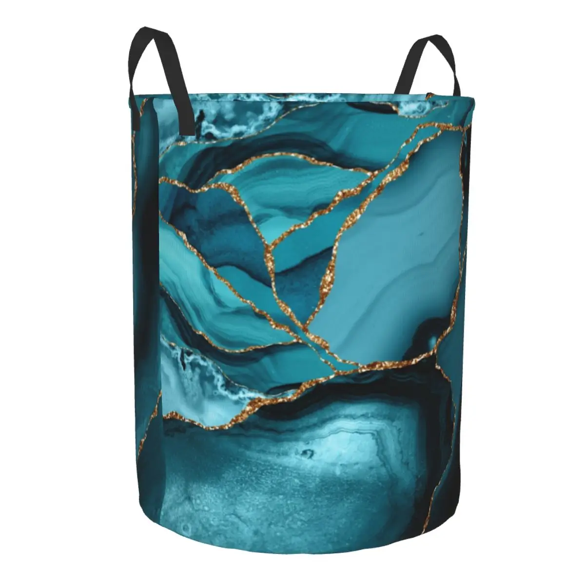 Aangepaste blauwgroen en goud  - Baby Nursery Laundry Basket recensie en prijs