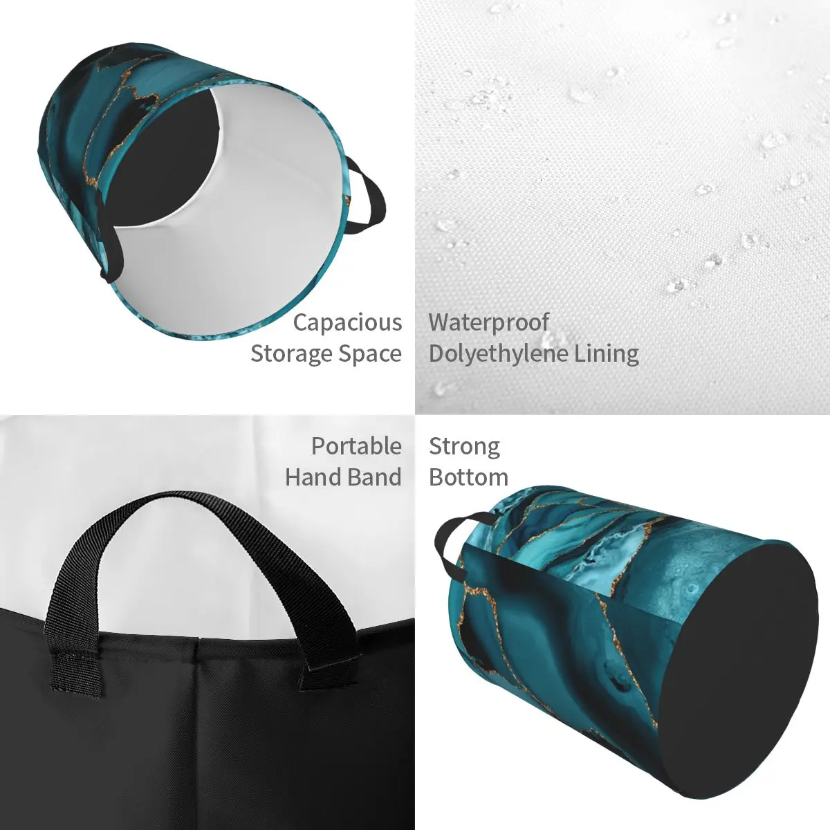 Aangepaste blauwgroen en goud  - Baby Nursery Laundry Basket recensie en prijs