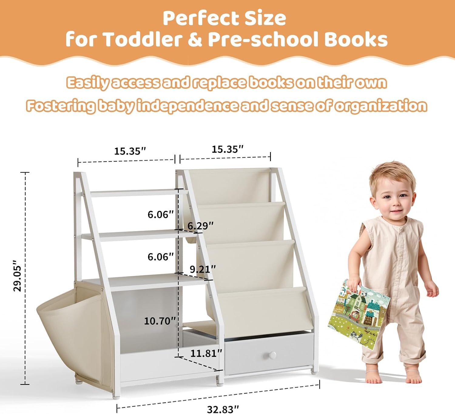 Kinderboekenplank en speelgoed - Baby Nursery Bookcase recensie en prijs