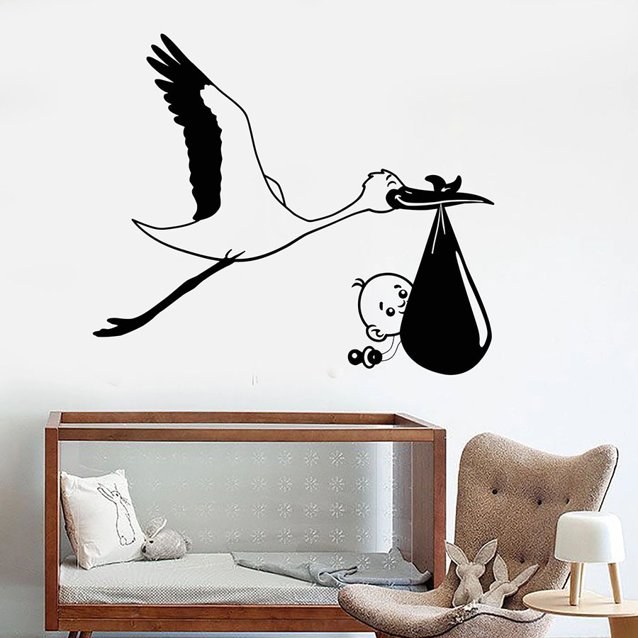 Muurtattoo Ooievaar Baby Vogel - Baby Nursery Murals recensie en prijs
