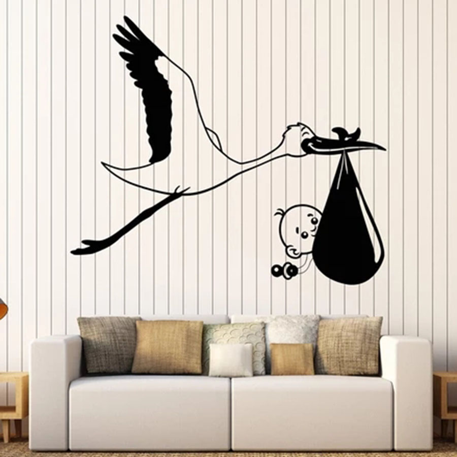 Muurtattoo Ooievaar Baby Vogel - Baby Nursery Murals recensie en prijs