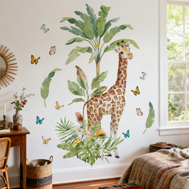 Grote bosdier giraffe muurstic - Baby Nursery Murals recensie en prijs