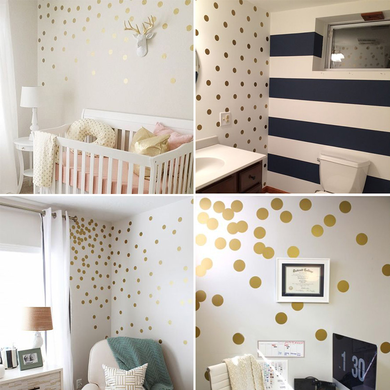 Glanzende roze gele stippen mu - Baby Nursery Yellow Walls recensie en prijs