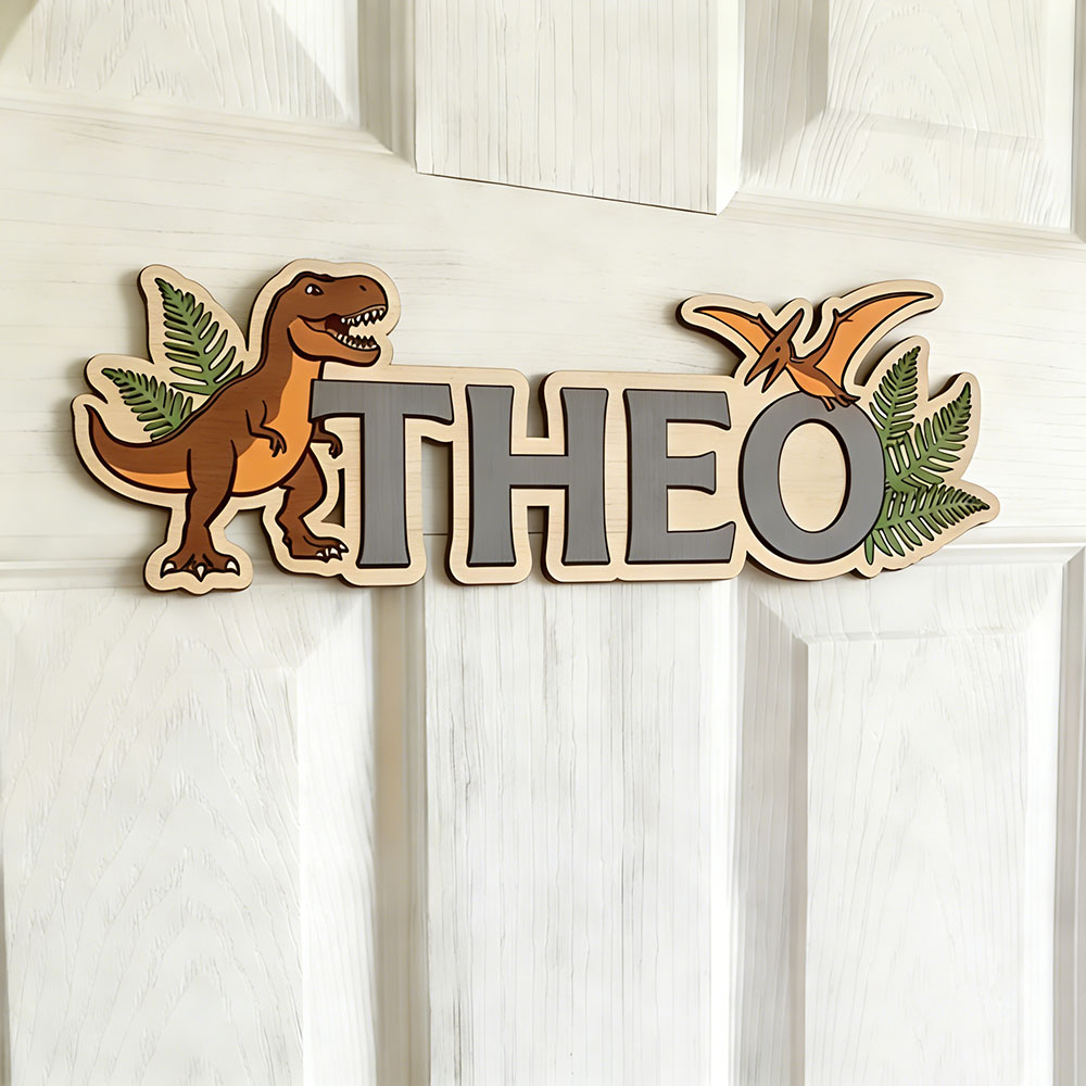 Gepersonaliseerd dinosaurusnaa - Baby Nursery Decor recensie en prijs