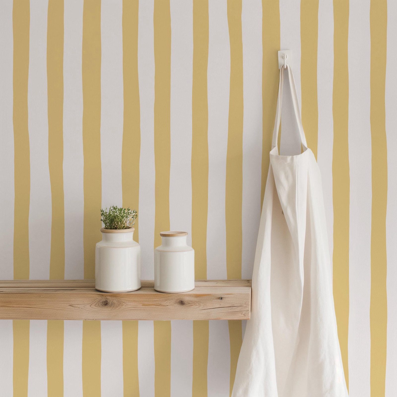 Sunshine gele wiebelde strepen - Baby Nursery Yellow Walls recensie en prijs