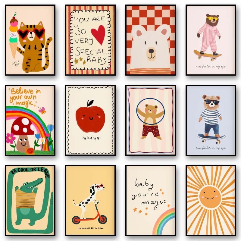 Dieren Poster Prints Nordic Bl - Baby Nursery Pictures recensie en prijs
