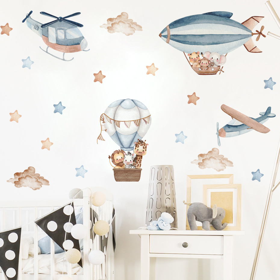 Aquarel Dieren Luchtballon Wol - Baby Nursery Set Furniture recensie en prijs