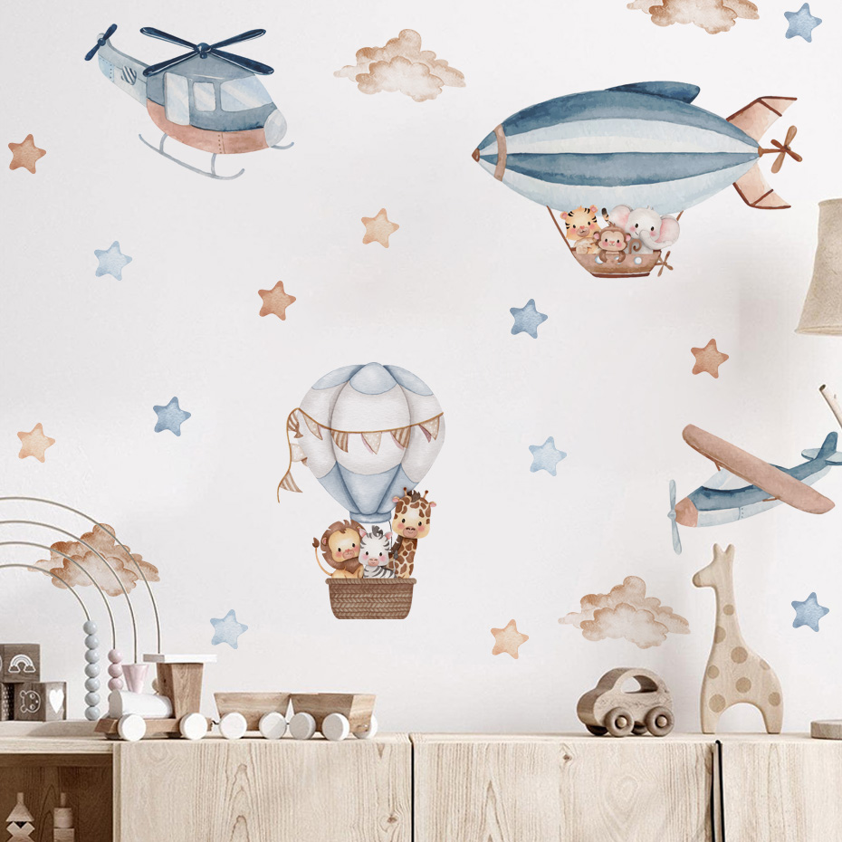 Aquarel Dieren Luchtballon Wol - Baby Nursery Set Furniture recensie en prijs