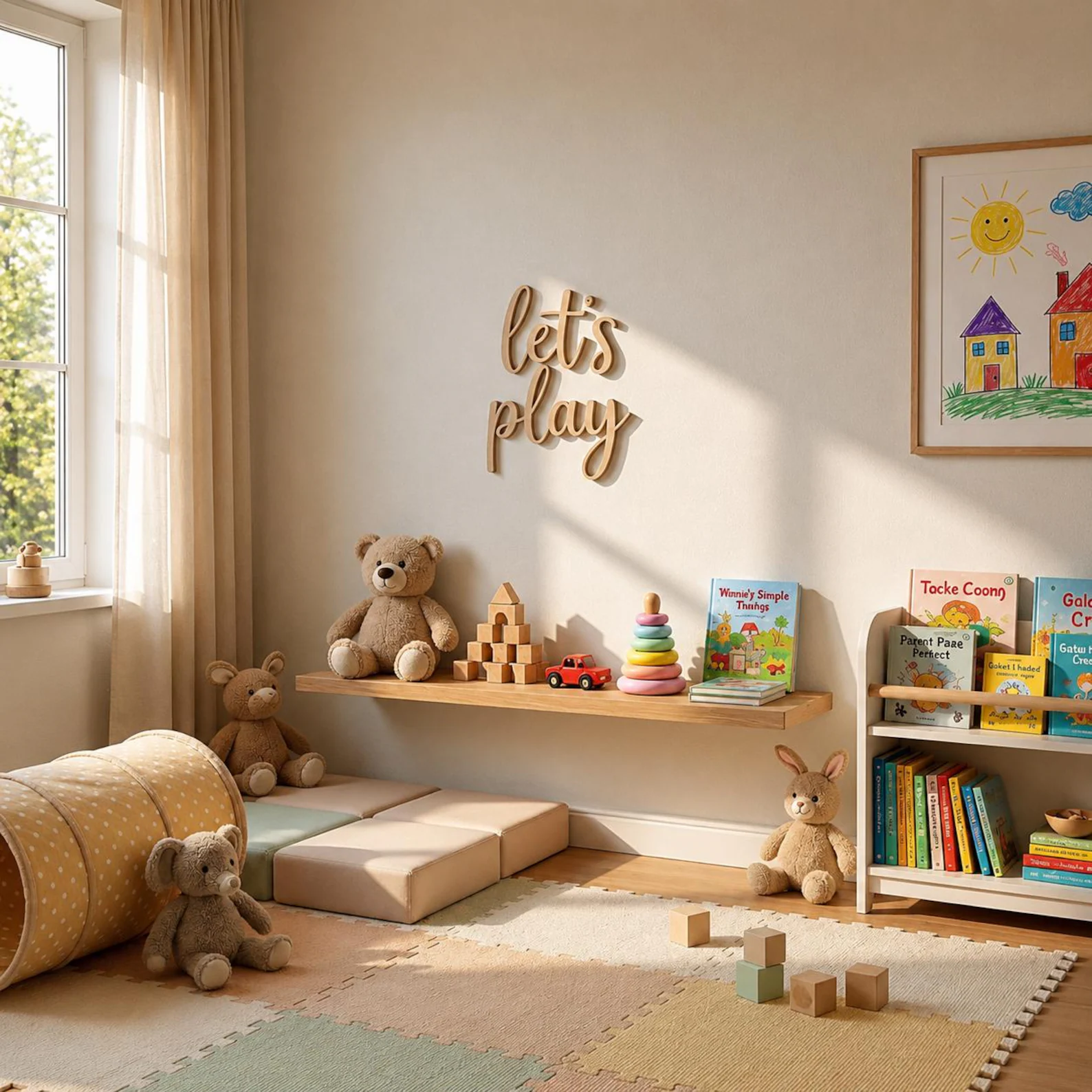 Laten we spelen houten wandbor - Baby Nursery Pictures recensie en prijs