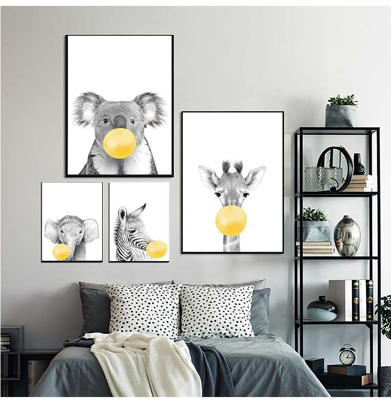 1pc frameloze canvas schilderi - Baby Nursery Yellow Walls recensie en prijs