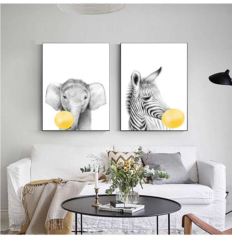 1pc frameloze canvas schilderi - Baby Nursery Yellow Walls recensie en prijs