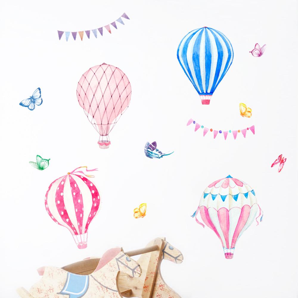 Cartoon heteluchtballon muurst - Baby Nursery Murals recensie en prijs