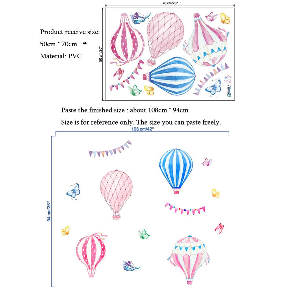 Cartoon heteluchtballon muurst - Baby Nursery Murals recensie en prijs