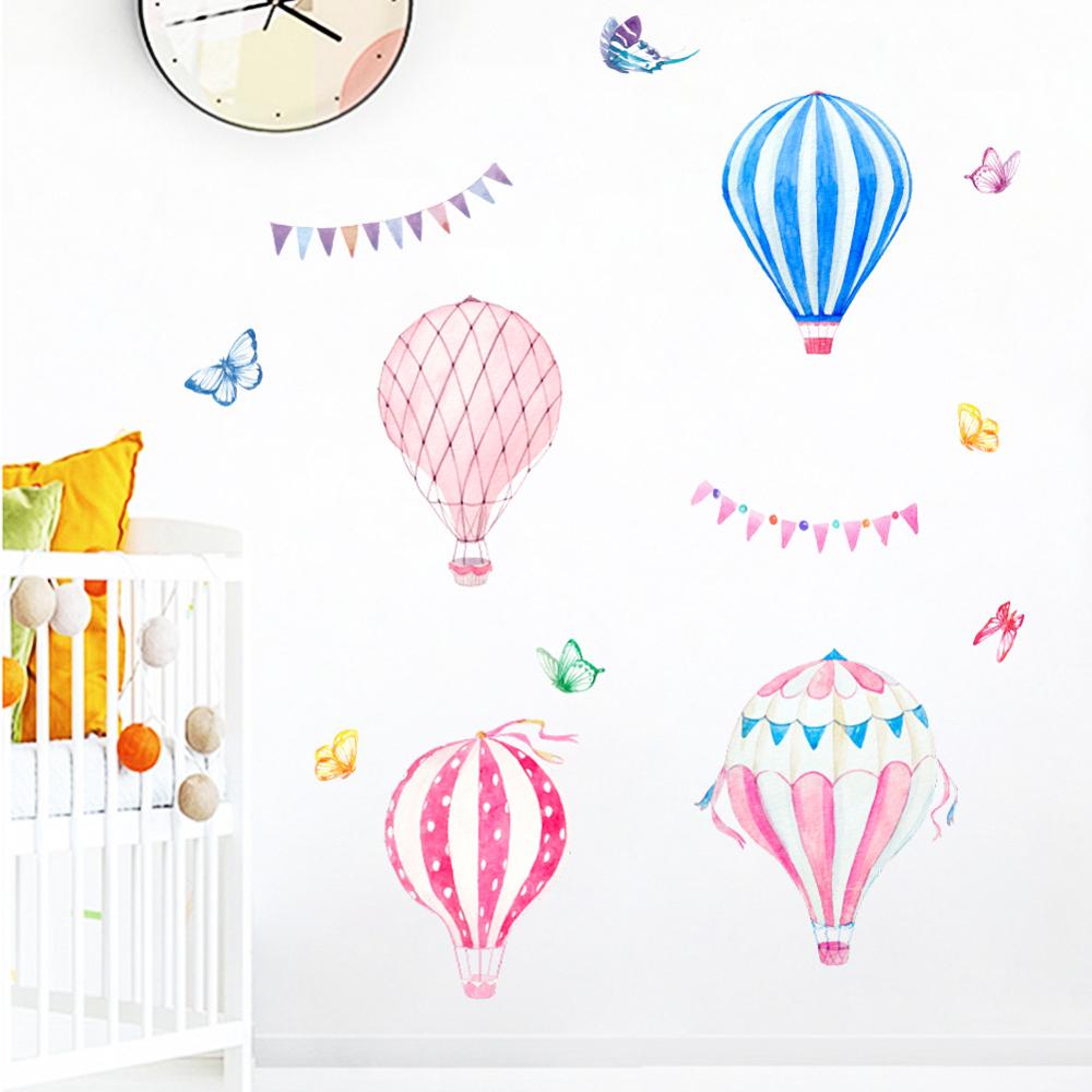 Cartoon heteluchtballon muurst - Baby Nursery Murals recensie en prijs