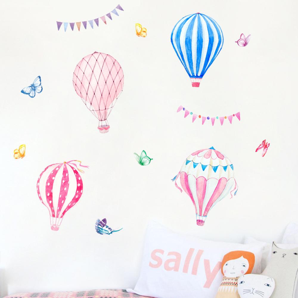 Cartoon heteluchtballon muurst - Baby Nursery Murals recensie en prijs