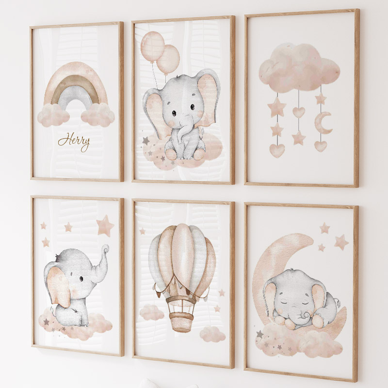 Leuke Olifant Hot Ballon Maan  - Baby Nursery Pictures recensie en prijs
