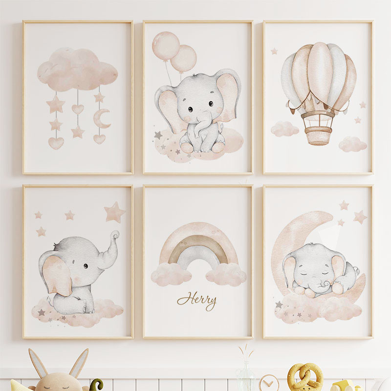Leuke Olifant Hot Ballon Maan  - Baby Nursery Pictures recensie en prijs