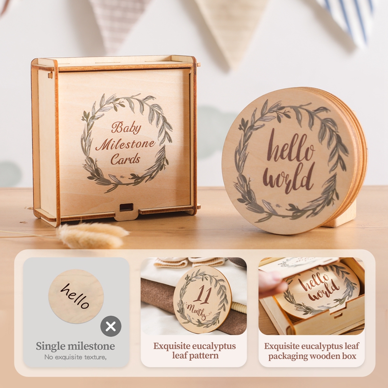 8 stuks houten babymijlpaalkaa - Milestone Card Set recensie en prijs