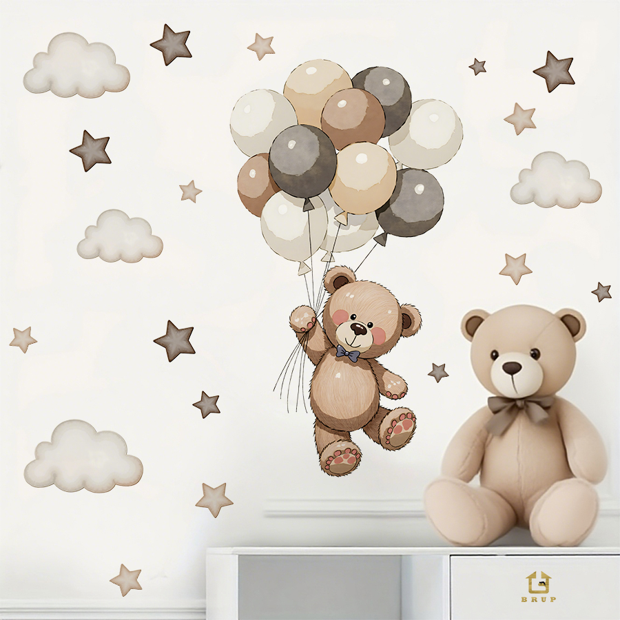 Schattige teddybeer muursticke - Baby Nursery Set Furniture recensie en prijs