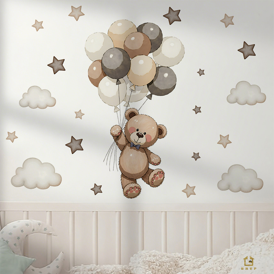 Schattige teddybeer muursticke - Baby Nursery Set Furniture recensie en prijs