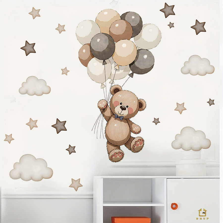 Schattige teddybeer muursticke - Baby Nursery Set Furniture recensie en prijs