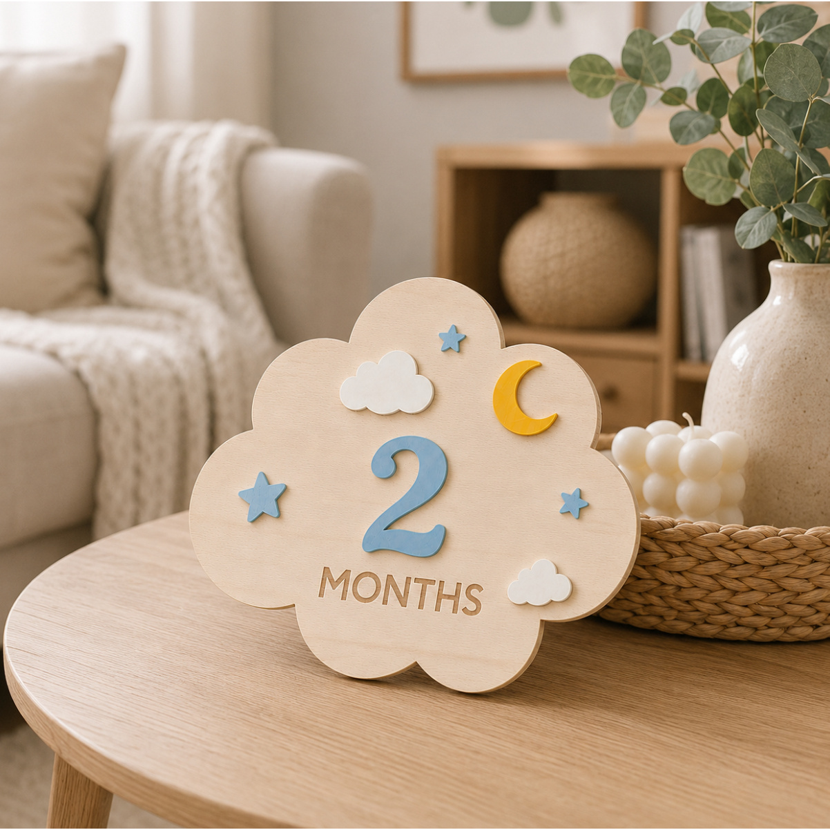 1-set houten baby-maandkaarten - Milestone Card Set recensie en prijs