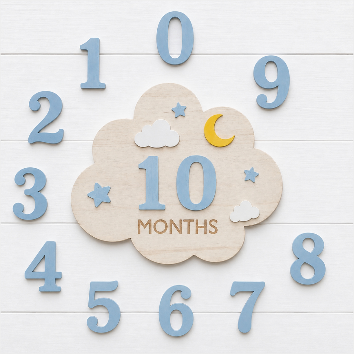 1-set houten baby-maandkaarten - Milestone Card Set recensie en prijs
