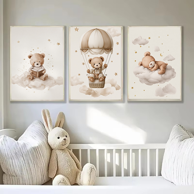 3 stks/set Boheemse Teddybeer  - Baby Nursery Pictures recensie en prijs